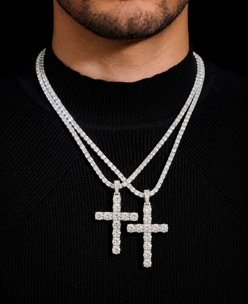 Diamond Tennis Chain - 14k White Gold - pendant included
