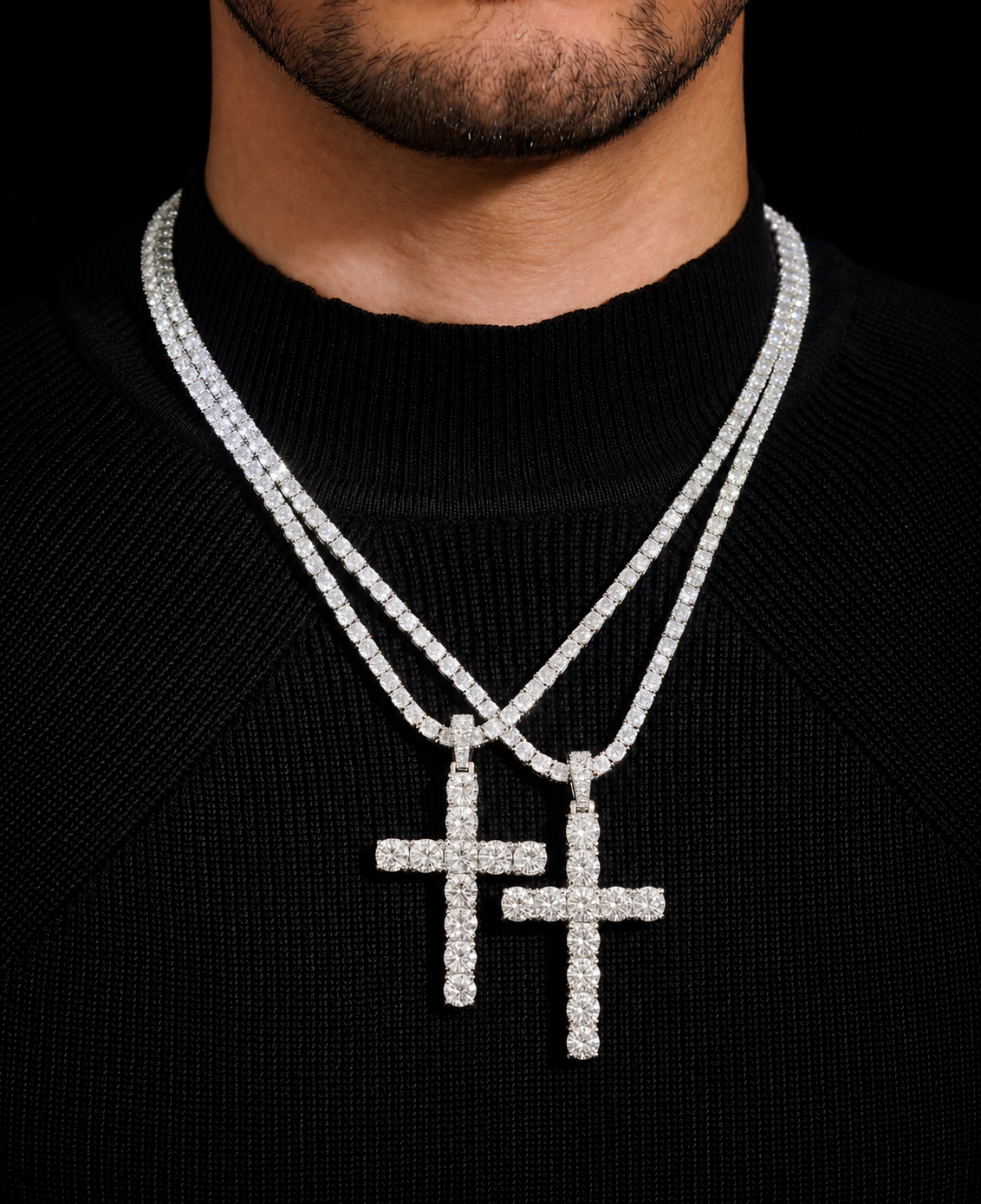 Diamond Tennis Chain - 14k White Gold - pendant included