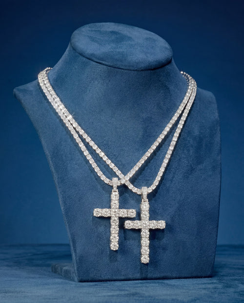 Diamond Tennis Chain - 14k White Gold - pendant included